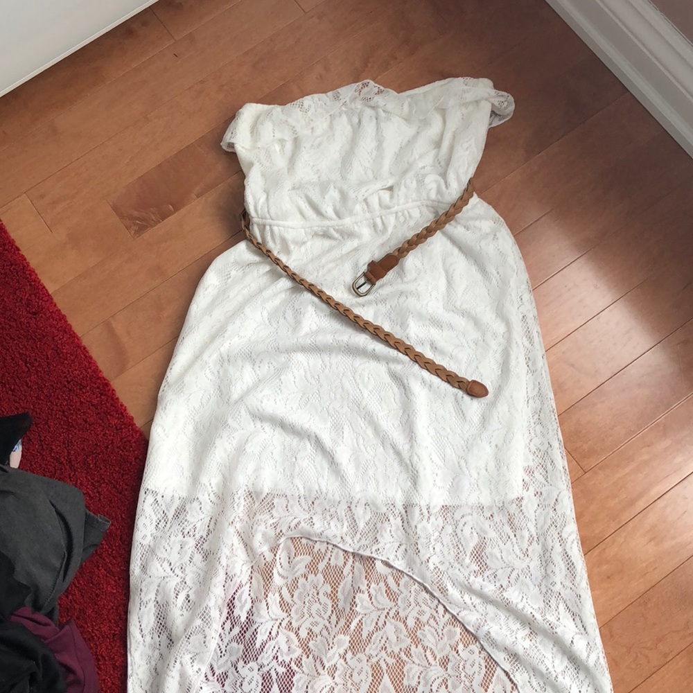 High low white dress